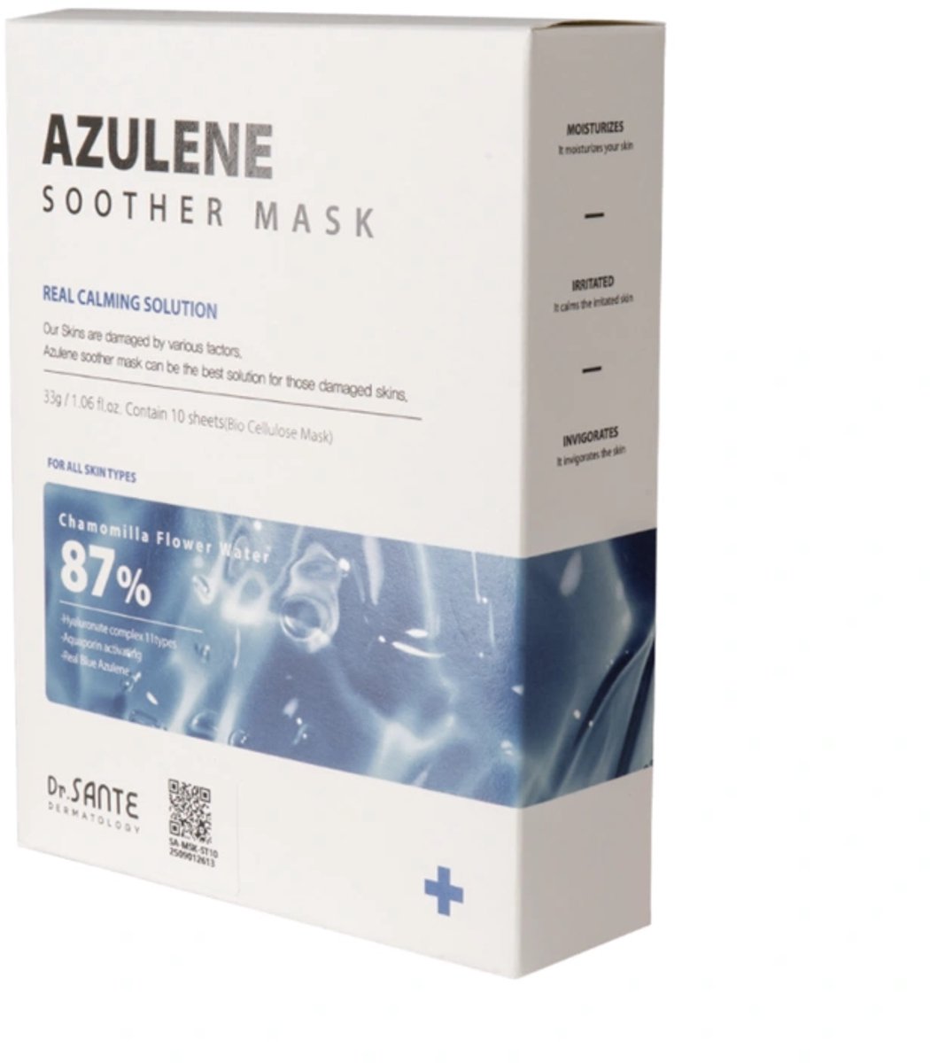 Dr.SANTE Azuelene Soother Mask / Kalmerend doekmasker met kamillebloesemwater 10 x 33 g