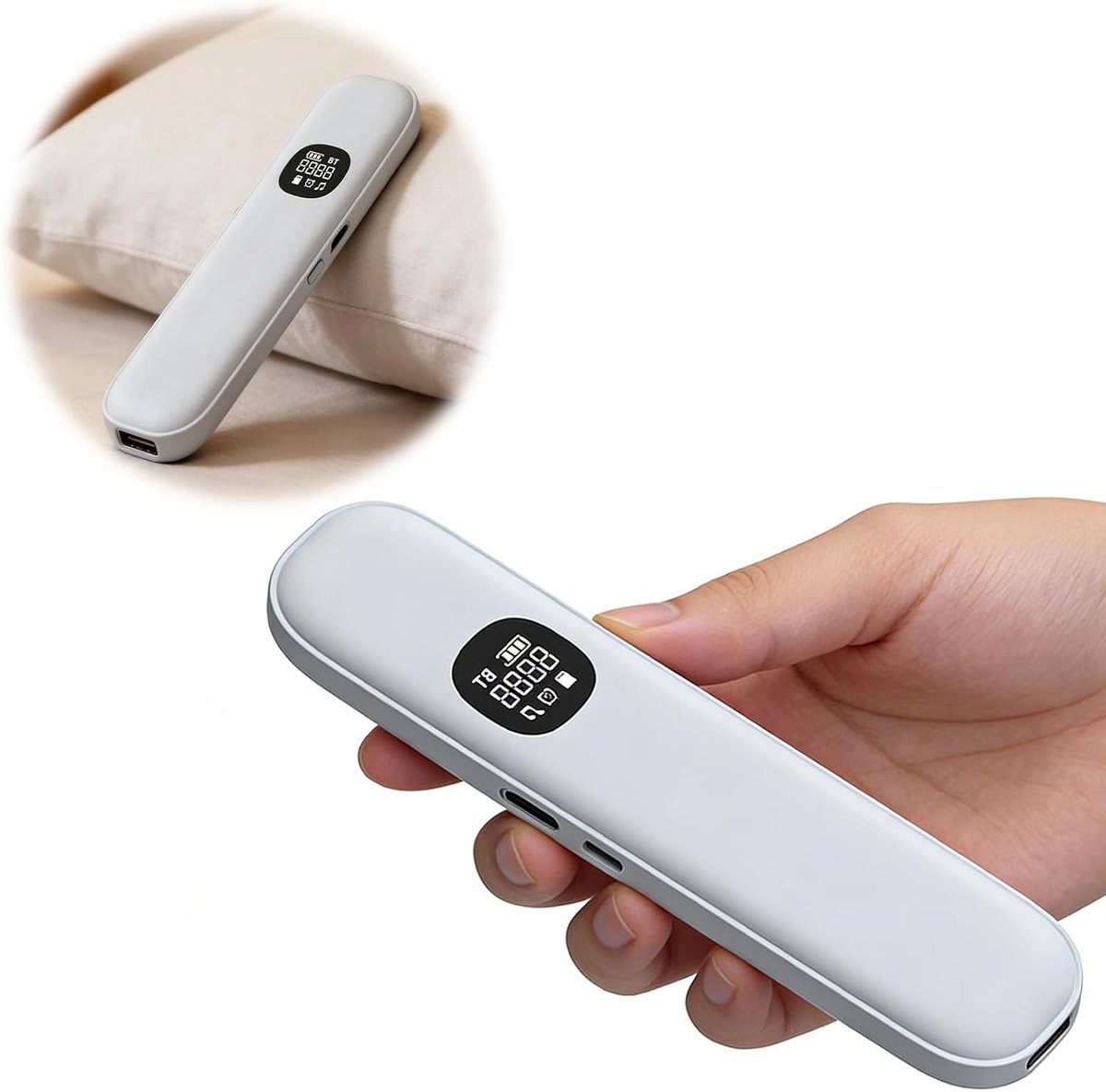 KZQ Slaap Luidspreker - Onder Kussen - Bluetooth - Botgeleiding - Witte Ruis & Timer - Slaaphulpmiddel - Voor Volwassenen & Kinderen - Wit