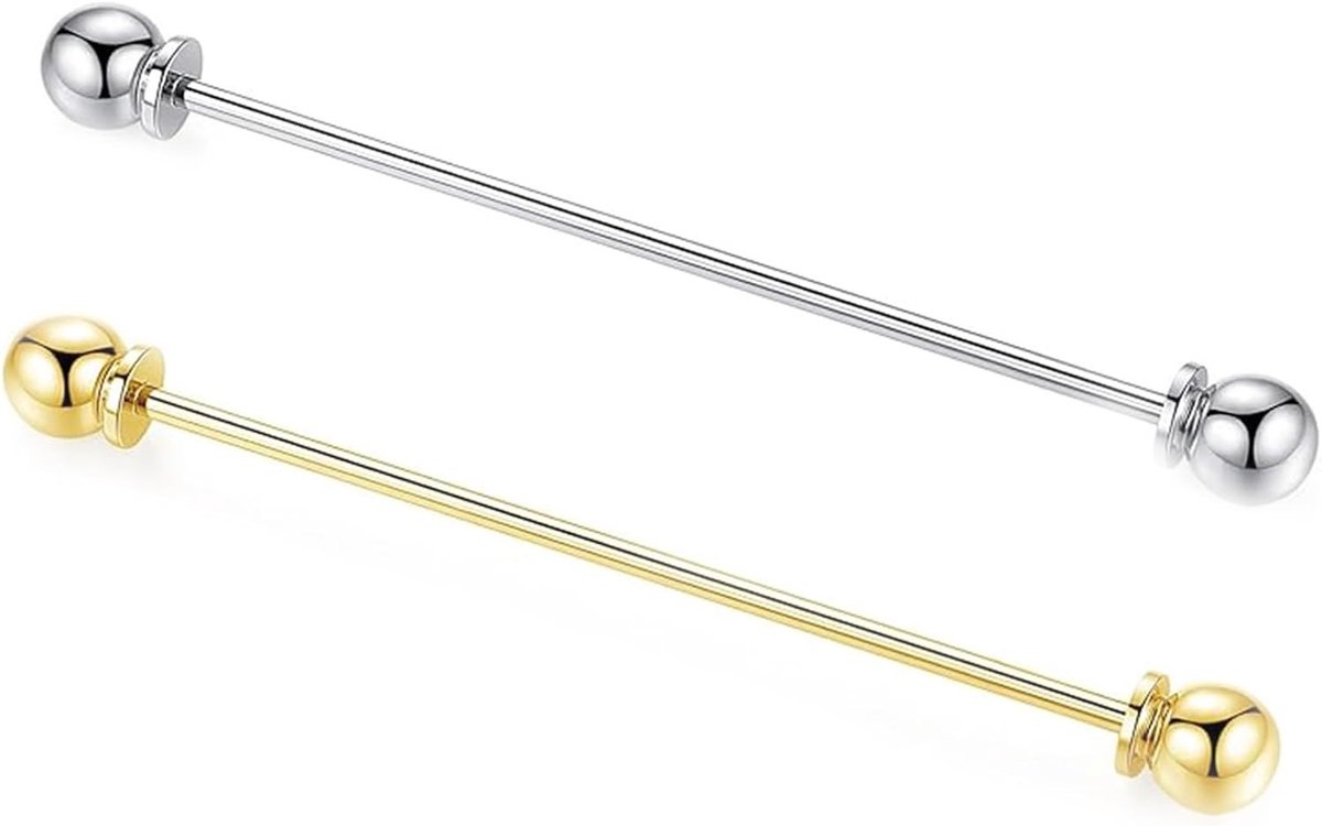 Stijlvolle Metalen Stropdaspen in Zilver voor Mannen - Kraagspeld, Stropdasclip en Kostuumaccessoire voor Elegante Outfits