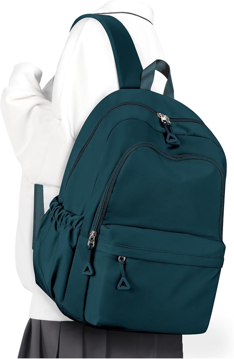 Schooltas voor Middelbare School & Universiteit - Laptoprugzak 14 Inch - Waterafstotende Dagrugzak Tieners - Schoolrugzak Jongens & Meisjes - Rugtas voor Werk & Reizen, Pauwblauw