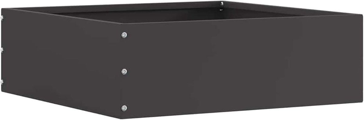 Gazonrand, zwart, 40 x 40 x 13 cm, staal, gazonrand, bloembedrand voor tuinbed, paden, gazonrand, voortuin, 874702