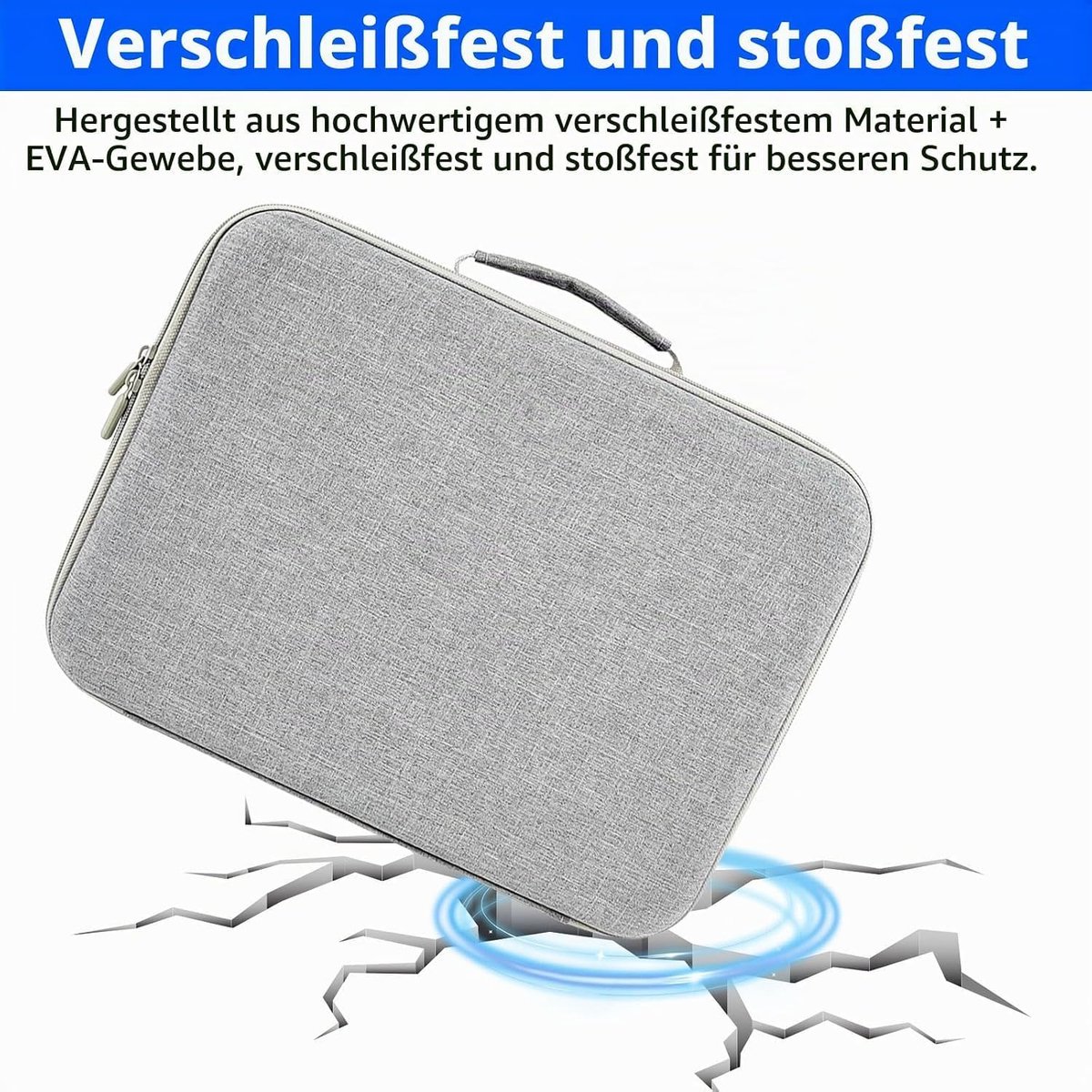 Accessoiretas voor Ecovacs Winbot Mini/Mini 2, draagtas voor Ecovacs raamwisserrobot van EVA, met vakken en handvat, schokbestendig en waterdicht, 35 x 25,5 x 8,5 cm, grijs