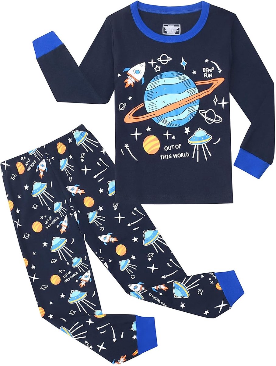 Pyjama Kinder pyjama Jongen Lange mouw Katoen Winter Kerst Nachtkleding 3-9 jaar