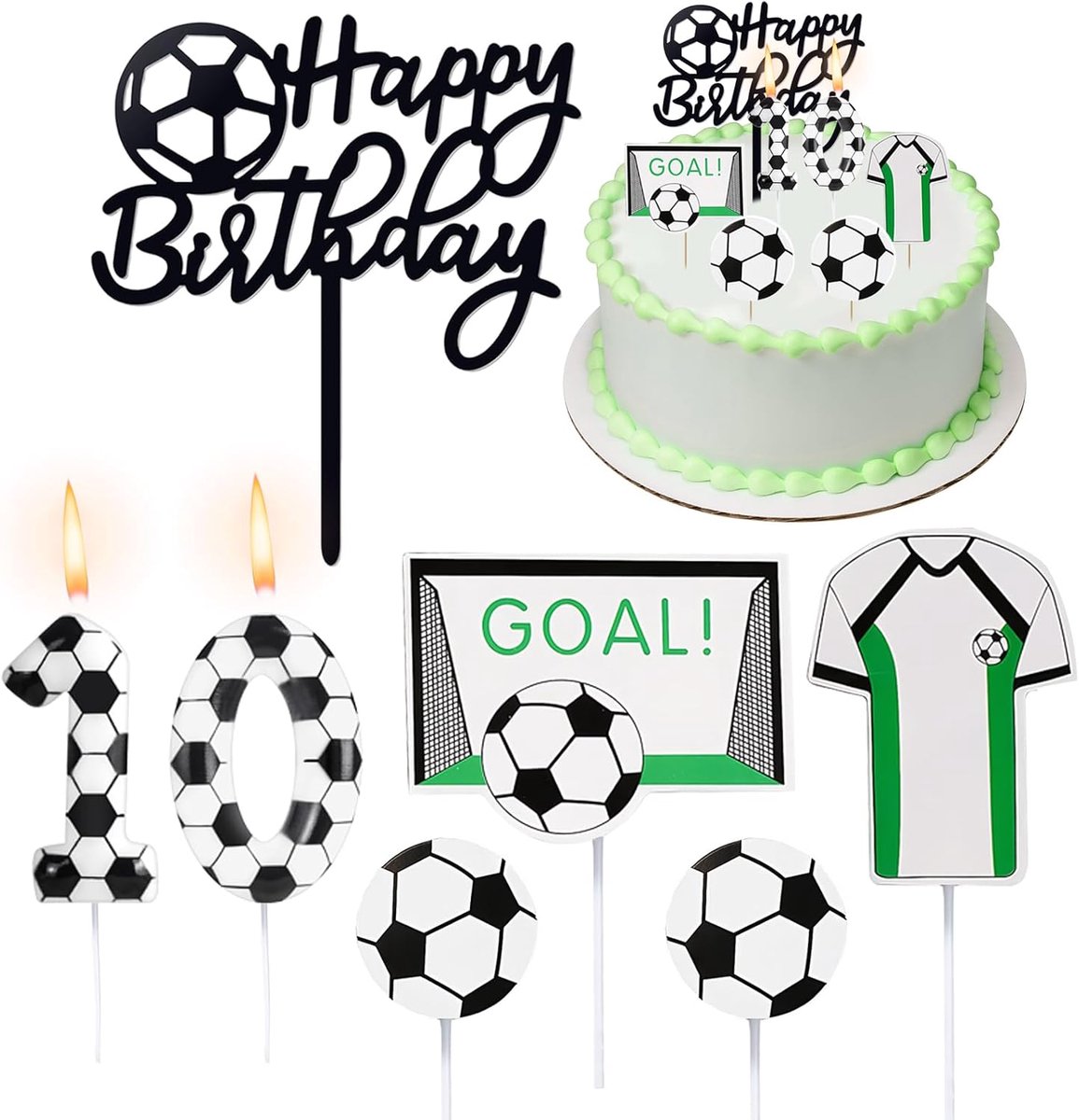 10, cijfers kaarsen verjaardag, voetbaldecoratie, verjaardag kinderen, voetbaltaartdecoratie, 10e verjaardag, jongen, taartdecoratie, voetbal, verjaardagsdecoratie, taartdecoratie