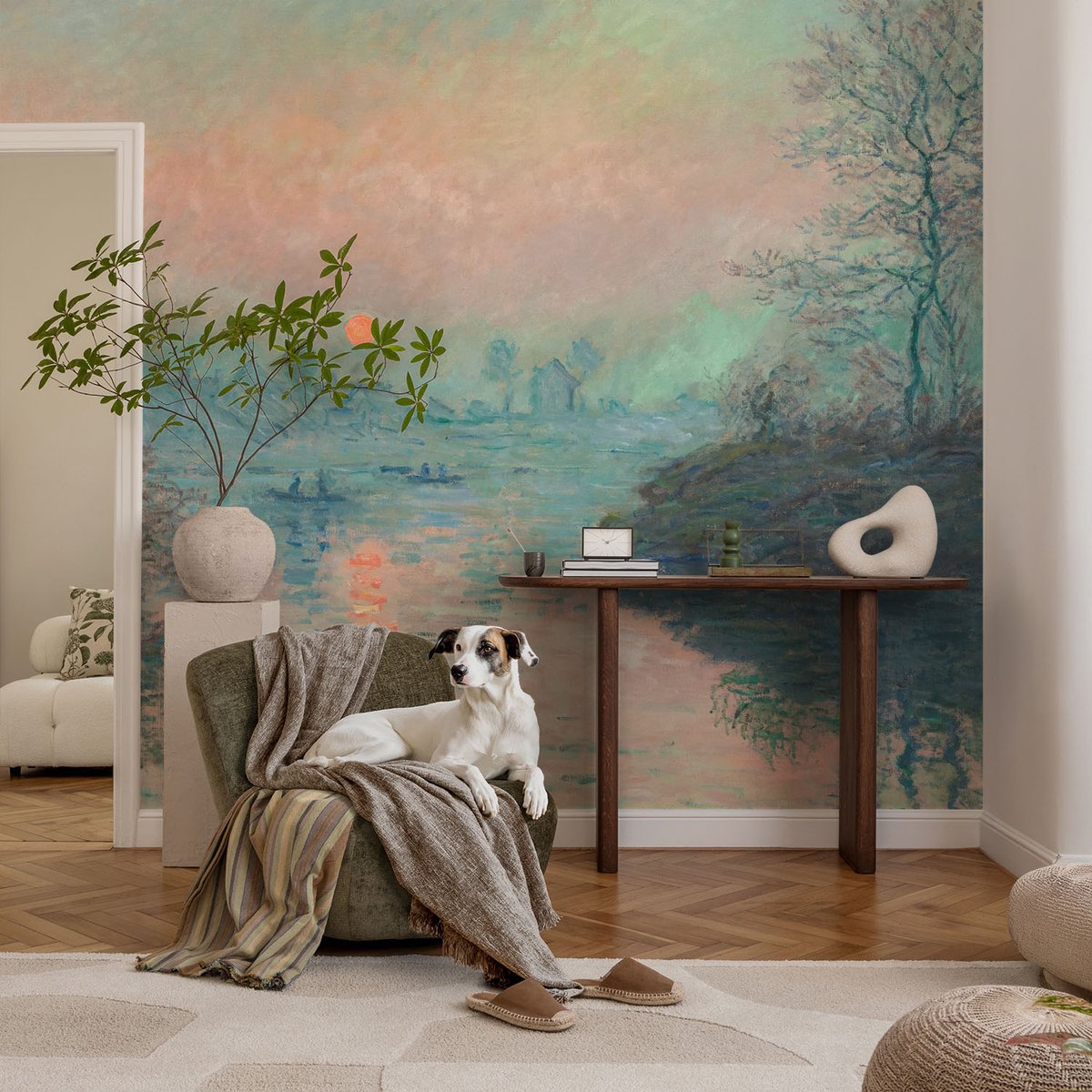 Coloray Vliesbehang - Blauw Snellijm Behang - 104x70 cm - Atmosferische Schemering Fotobehang Vlies - Hal behang Landschappen - Muurschildering - Woonkamer behang
