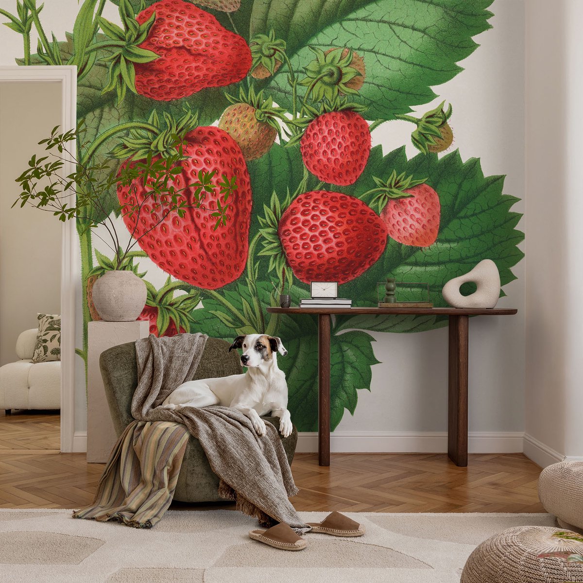 Coloray Vliesbehang - Groente Snellijm Behang - 104x70 cm - Zomerfruit Muurschildering - Gang behang Bloemen En Planten - Fotobehang Vlies - Slaapkamer behang