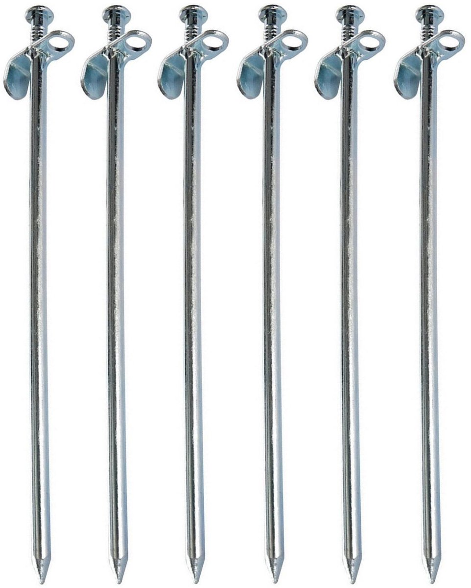 Grondpennen / tentharingen voor harde ondergrond - 6x - metaal - met open oog - 30 cm - Rotspenpen - Spijkerharingen