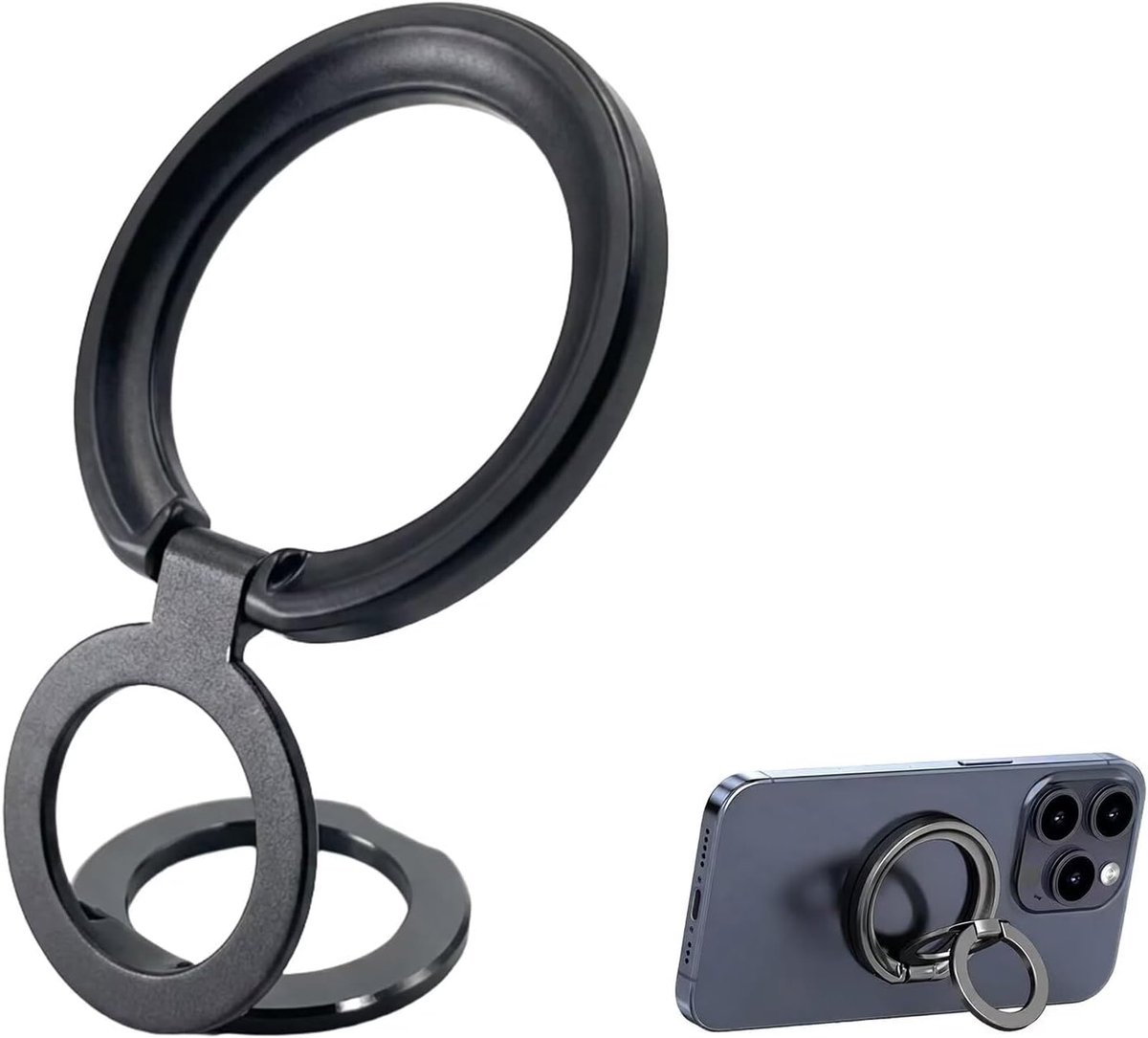 telefoonringhouder, magnetisch voor iP, magnetische ringhouder voor mobiele telefoon, vingerhouder voor iP 17, 16, 15, 14, 13, 12 Pro Max, alle smartphones, greepringhouder met dubbele ring