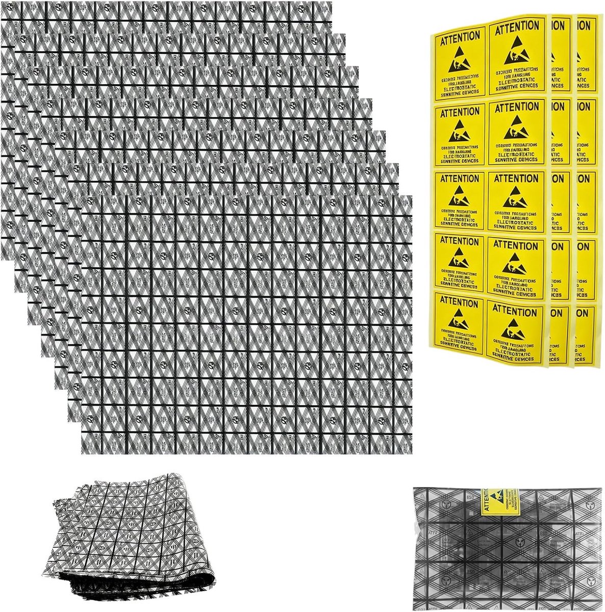 30 stuks grote antistatische zakken met 30 zelfklevende ESD-stickers, 30 x 40 cm pen-Top ESD-zakken van materiaal voor moederborden, grafische kaarten, harde schijven en andere elektronische