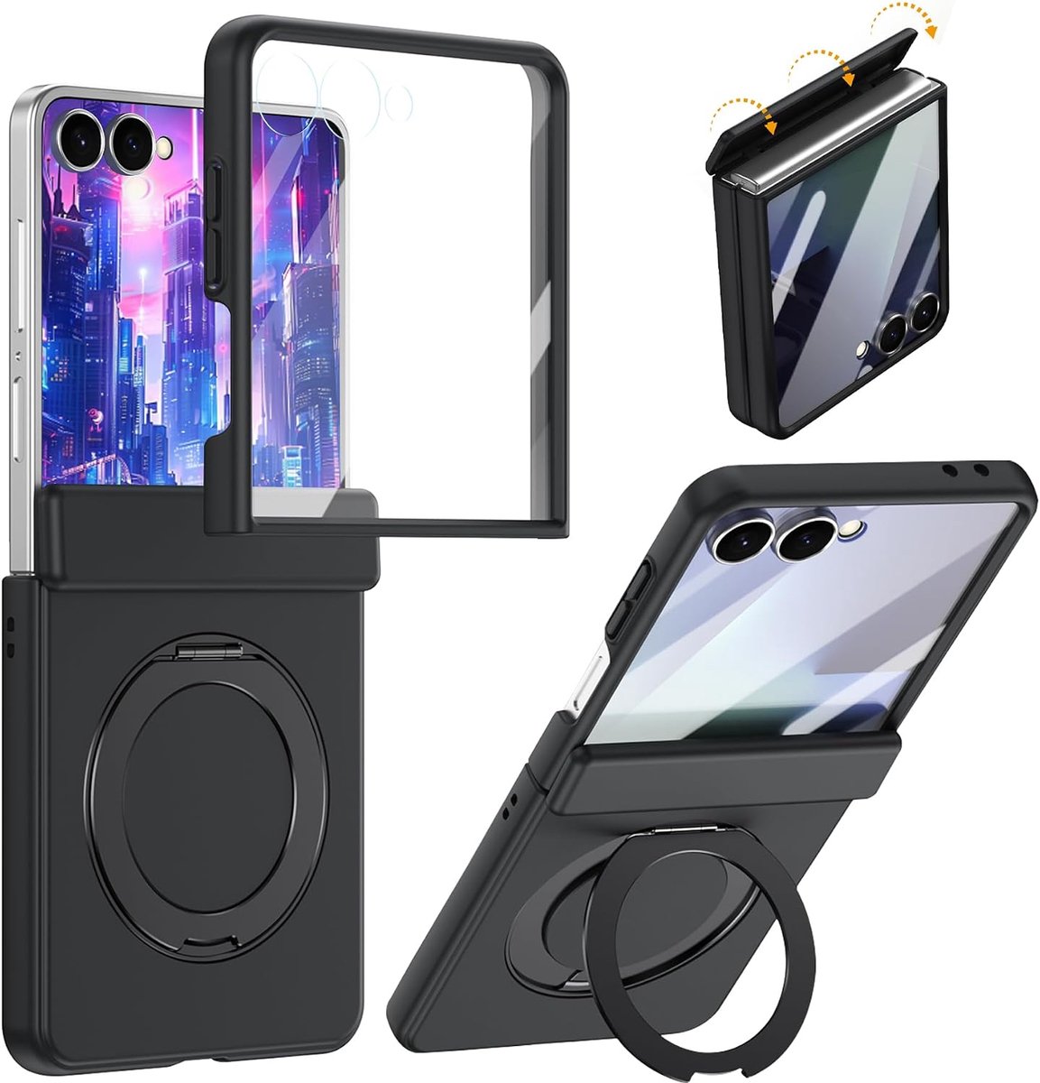 Magnetische Hoesje voor Samsung Galaxy Z Flip 8 JR Zwart