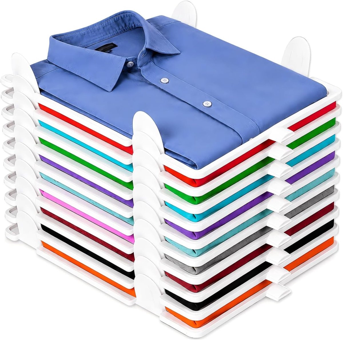 10 stuks T-shirt-organizer, stapelbaar, vouwplank voor kleding