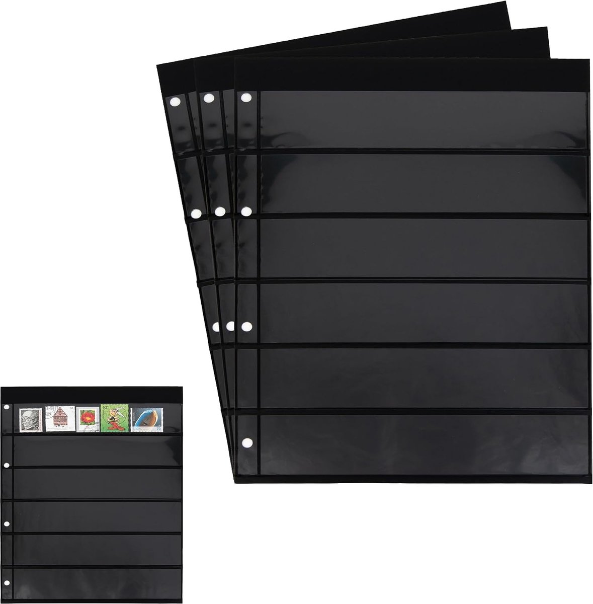 3 Prophila Kobra double-sided stocksheets, 6-way division, 6 pockets