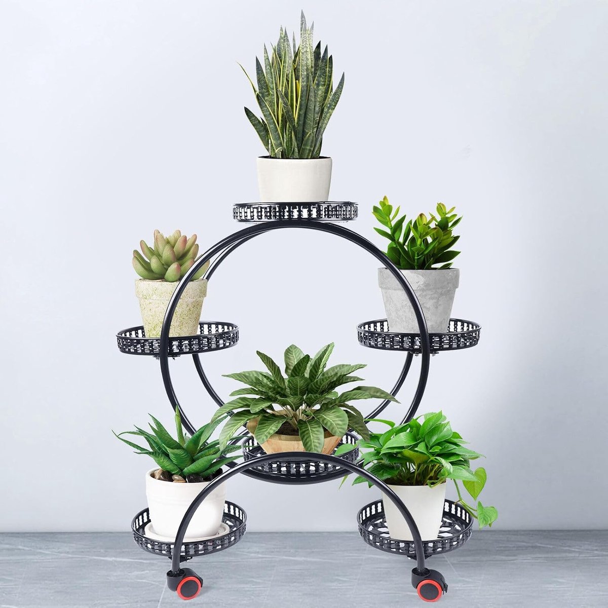 Plantenstandaard, 6 etages, plantenrek, bloemenrek, plantentrap, kantoor, binnenplaats, potten, bloemenstandaard, buitenbloemenladder voor kamerhoek, woonkamer, balkon, terras,