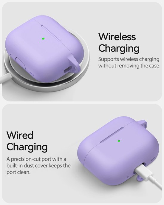 Siliconen voor AirPods Pro 3 Hoes, B1-Light Purple — afbeelding 3