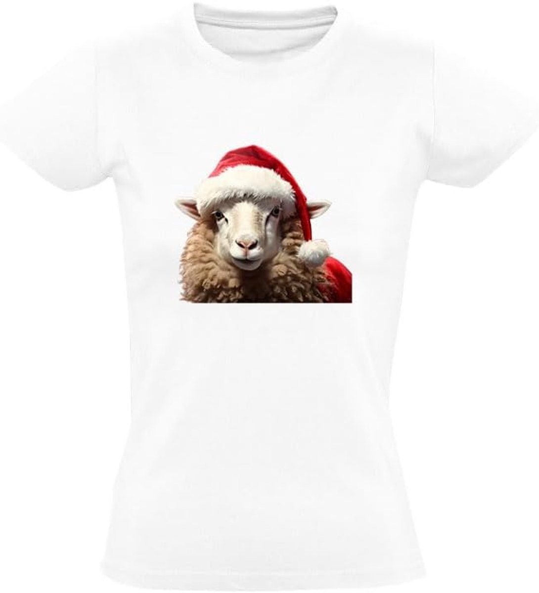 Schaap Dames T-shirt - Kerstmis - feestdag - kerstmuts - dieren - Kerst - shirt
