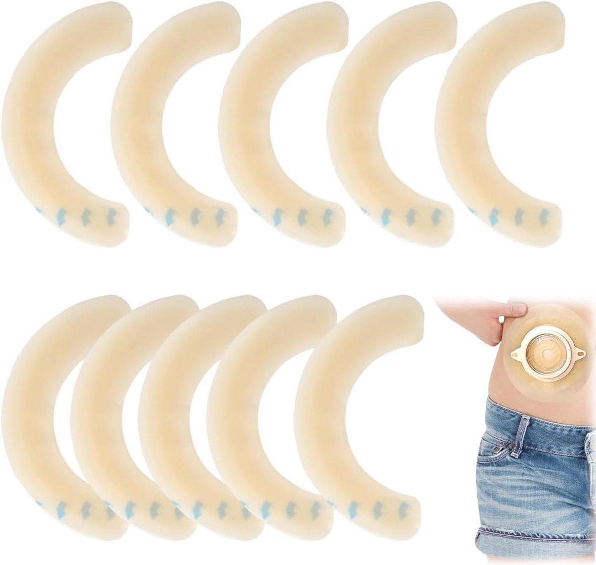 Pleisters voor Zak, Barrièrestrips voor Huidbescherming, Accessoire voor Stomazak, Stoma Adhesief voor Zak, 10 Stuks