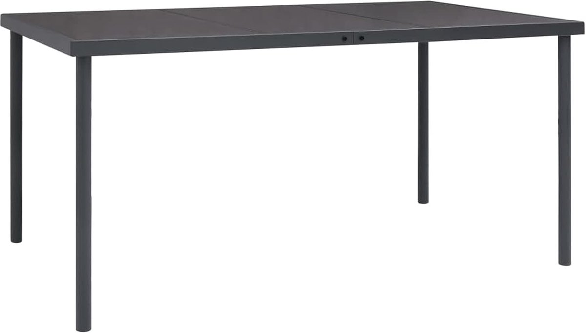 Eettafel, tuin, terras, balkon, meubels, standaard, buiten, keuken, duurzaam, staal, antraciet, 150 x 90 x 74 cm