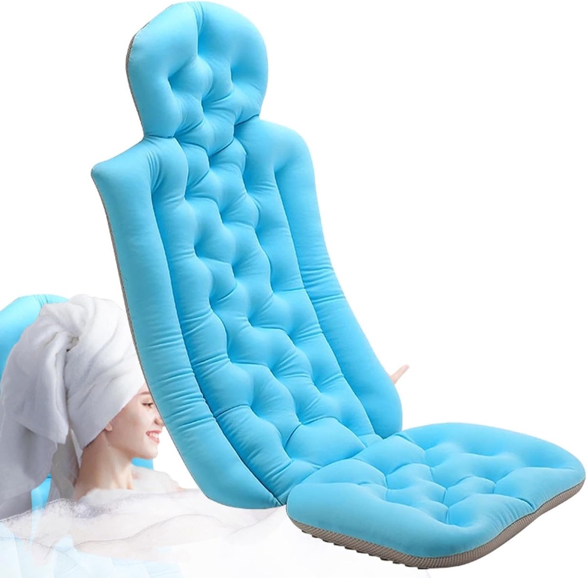 Badkussen, volledig lichaam, luxe volledig lichaamskussen, antislip, badaccessoires, badkussen, badkussen voor thuis, badkamer