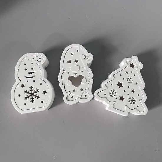 gietvormen voor Kerstmis, 6 stuks, 3D-siliconenvormen, Kerstmis, huis, gietvormen, siliconen boom, kabouter, gips om te gieten, gietvorm, dennenboom, siliconenvorm, huisje voor 3D-handwerk — afbeelding 3