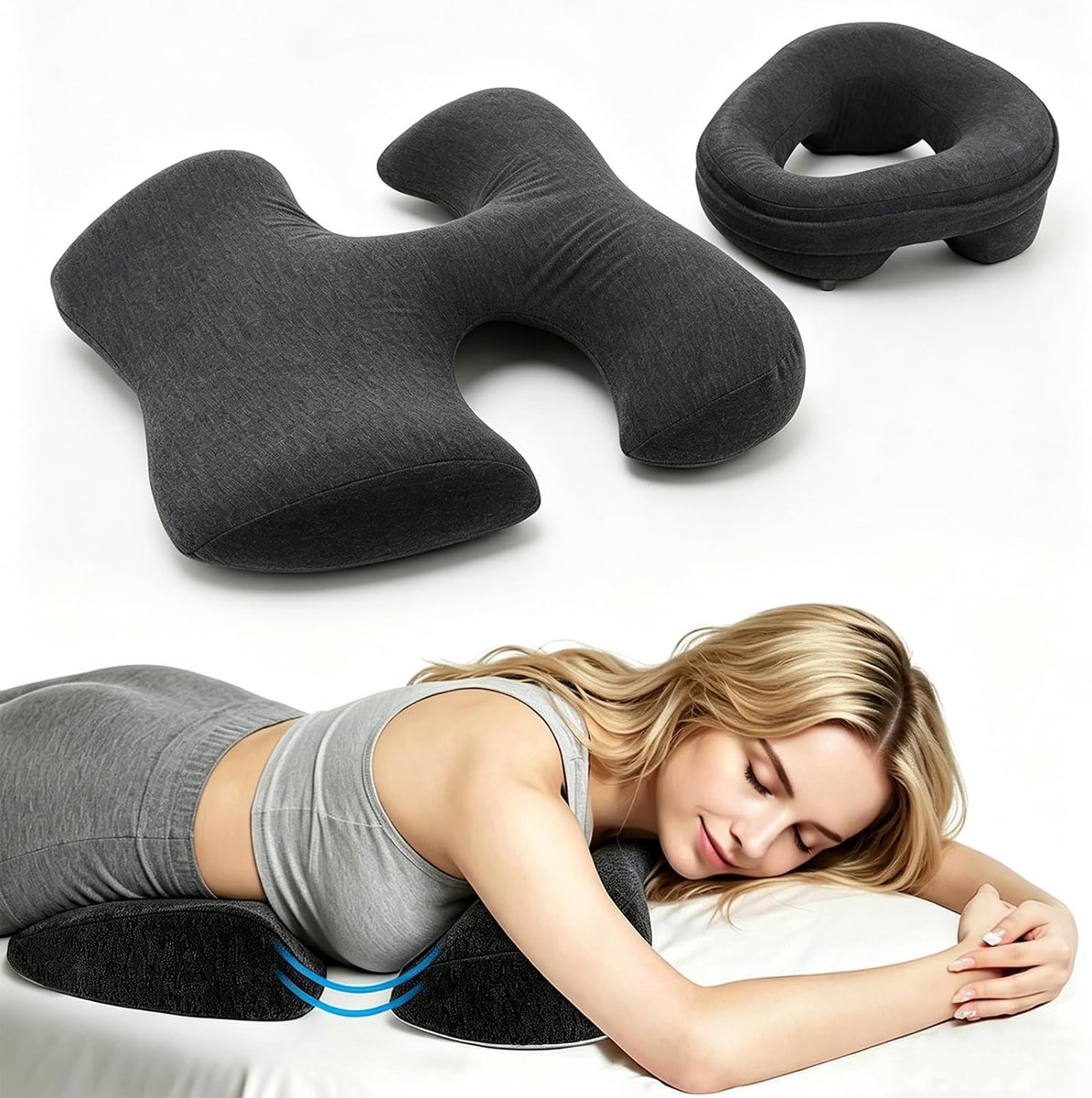 hoofdsteun met borststeun en gezichtsgat voor vrouwen, buikligging zonder borstcompressie, postoperatieve verzorging, mastectomie, neutrale wervelkolom, massage acupunctuur SPA-salon