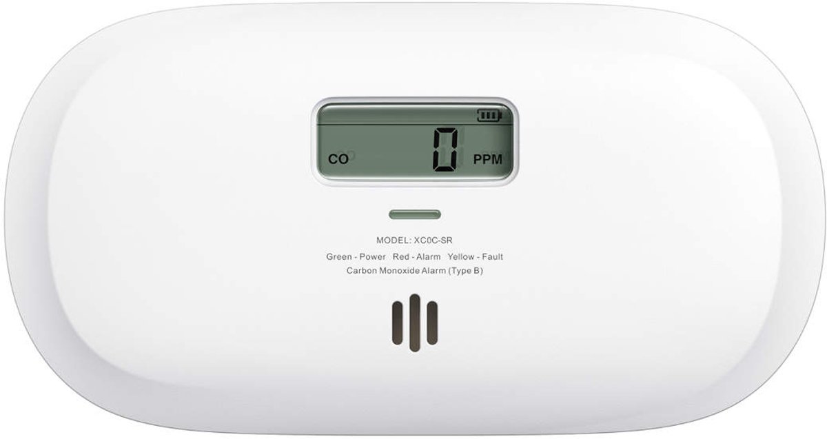 X-Sense XC0C-SR, Koolmonoxide detector, Wit, 85 dB, 10 jaar, Batterij, 1,5 V