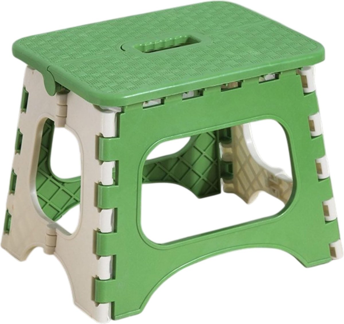 1 x klapkruk voor kinderen, 20 cm, van kunststof om te lopen, voor kinderen, opvouwbare kruk, keukenkruk (groen)