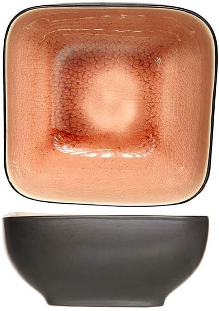 & Trendy Laguna keramische schaal roze-11 x 11 x 4,7 cm, 6 stuks