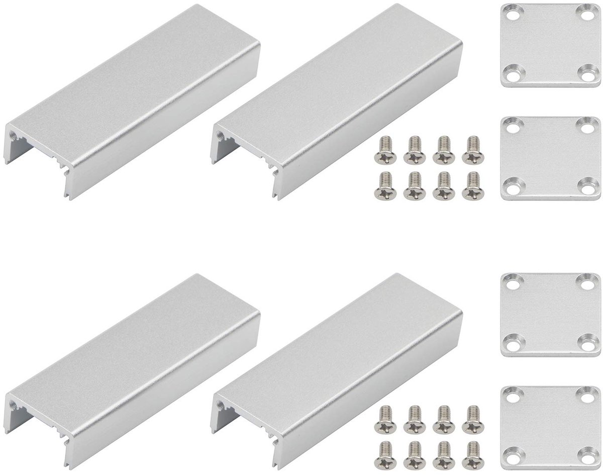 Tekening Aluminium Case Elektronische Instrument Behuizing Box DIY Circuit Board PCB Vermogen Versterker Case 25x25x80mm (WxHxL)