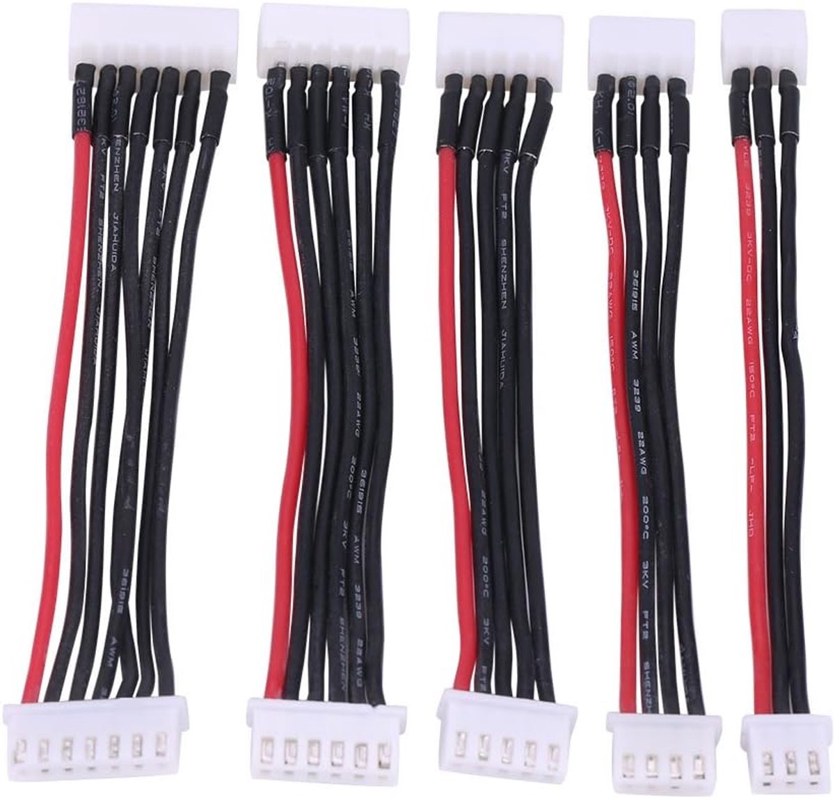 Silicone battery extension cable, balance wire connector, silicone battery cable, 10cm length, for RC models, drones, electric devices, 2S-3S-4S-5S-6S compatible