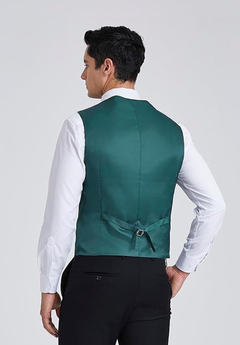 Gilets voor bruiloften, voor smoking, zakelijk pak, vest met zakken, effen kleur, maat XS-4XL