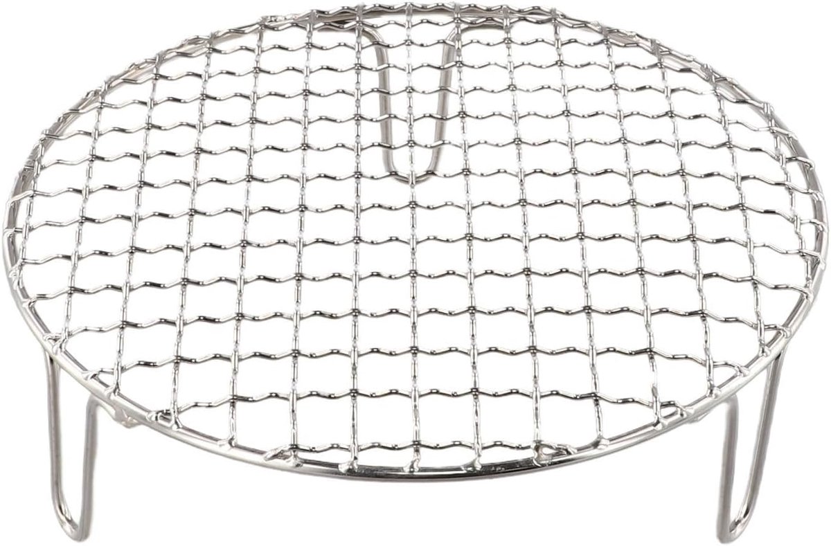Koelrek, draagbaar roestvrij staal BBQ rooster grillrek, outdoor picknicks, barbecue, gaasnet met poot voor bakken, koken, stomen, thuisgebruik (15 cm)