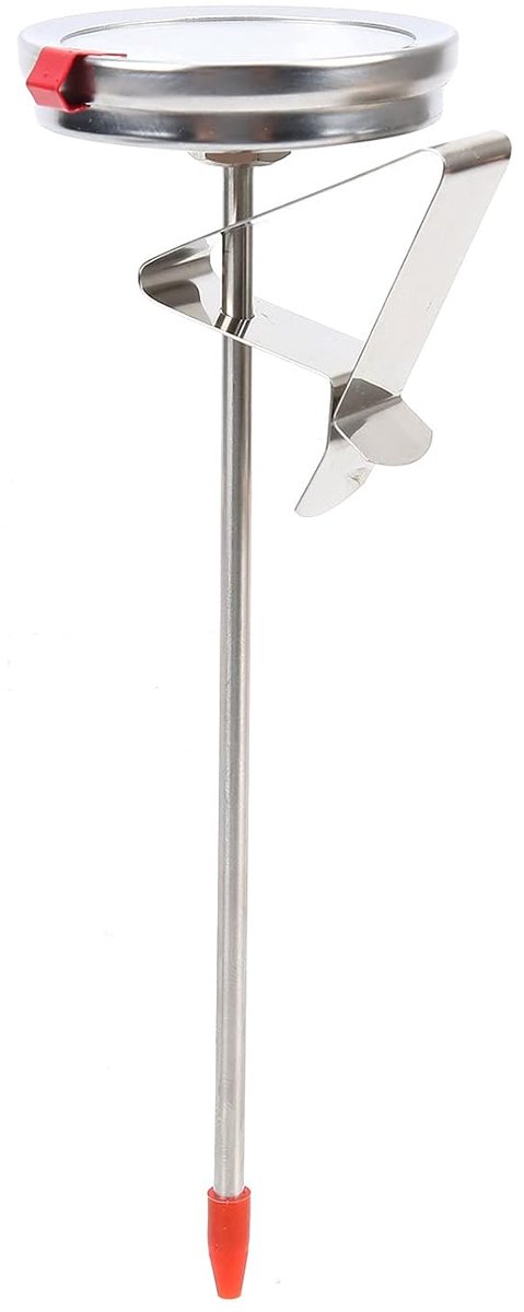 Roestvrijstalen frituurthermometer met 5 cm 50℃ tot 300℃ meetklok Oliepan Temperatuurmeetinstrumenten voor Fring Beef Lamsvlees Koken (15cm)