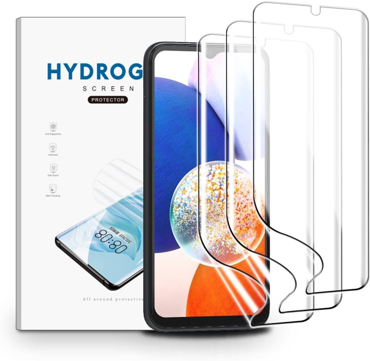 Schermprotector voor Samsung Galaxy A14 4G/5G, 3 Stuks Schermbeveiliging Ultra Helder, TPU Flexibele Beschermende Zachte Film, Krasvast