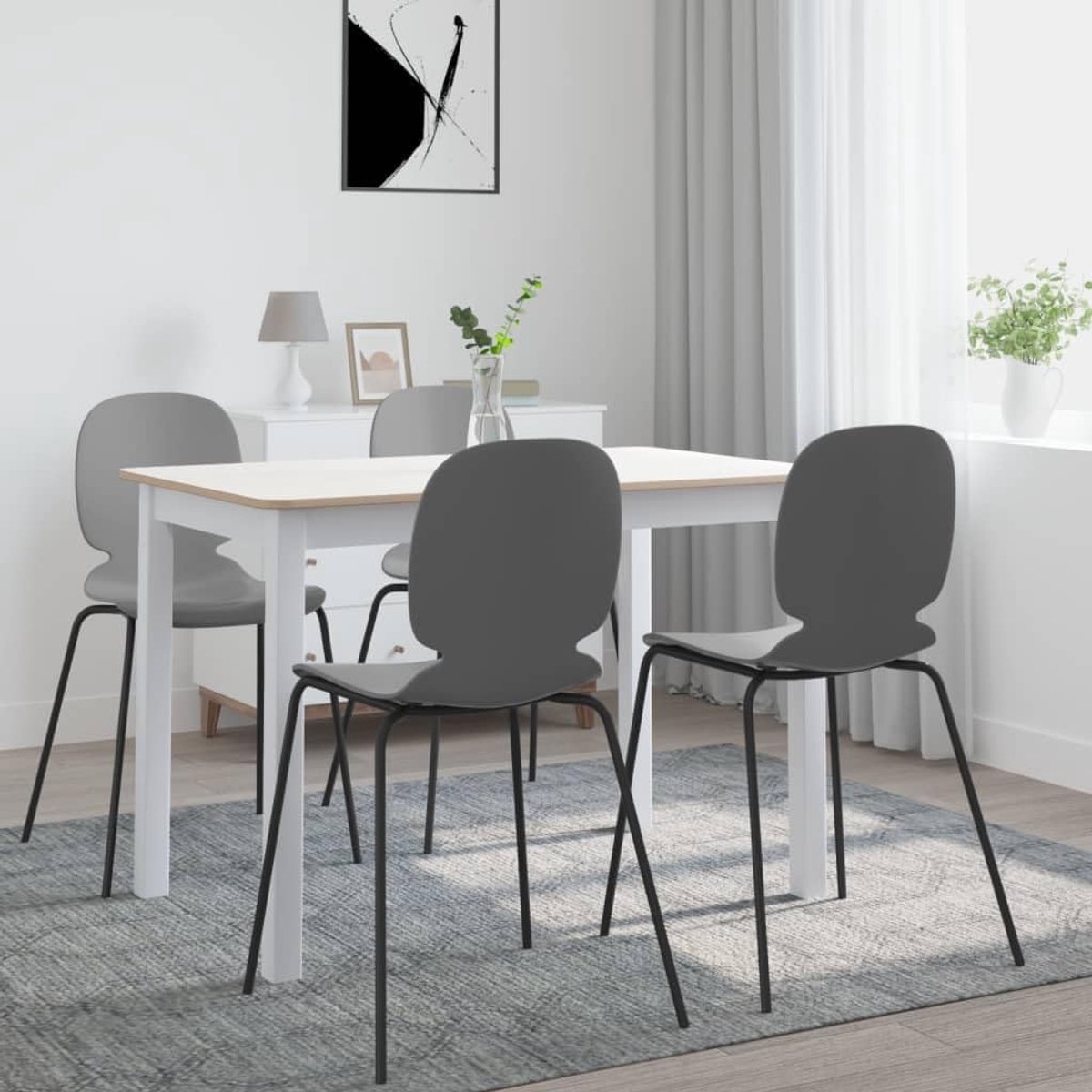 Eettafel van massief hout met wit en bruin tafelblad, 114 x 71 x 75 cm grote tafel voor keuken en eetkamer, stabiele MDF-plaat met fineer, gepolijst oppervlak,