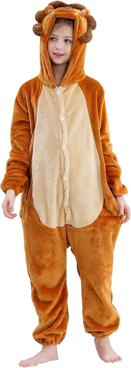 jongens dier met capuchon Romepr pyjama 3-12 jaar kinderen alles in een knoop sluiting overall meisjes nachtkostuum geschenken