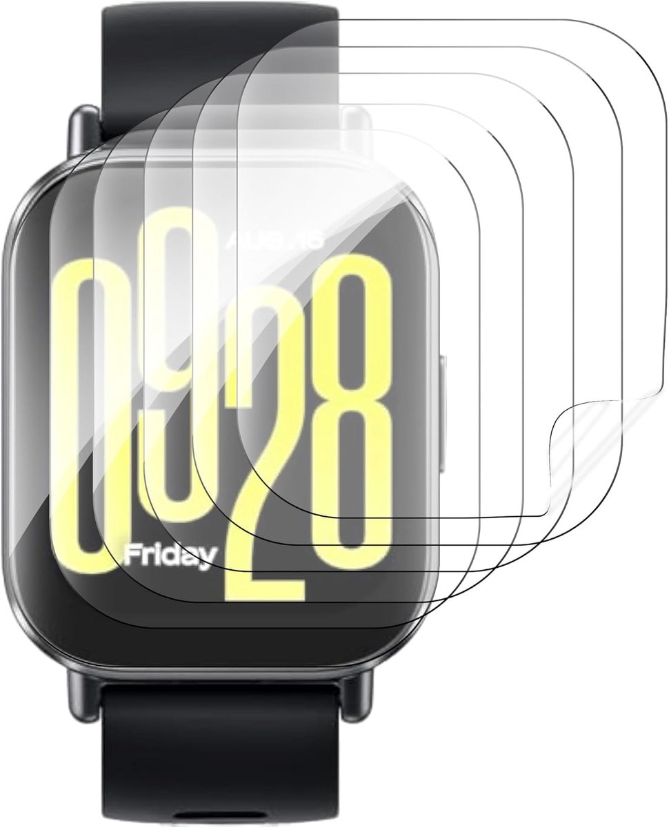 Schermprotector voor Xiaomi Redmi Watch 5 Active/Redmi Watch 5 Lite, 6 Stuks Schermbeveiliging Ultra Helder, TPU Flexibele Beschermende Zachte Film, Krasvast