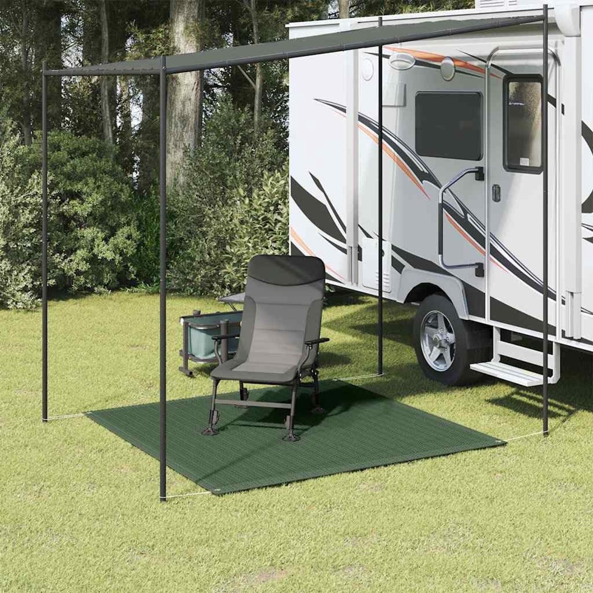 Tapijt 250x250 cm donkergroen camping luifel grondzeil