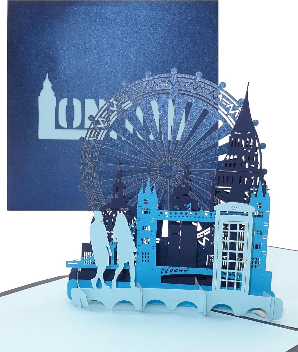 3D pop-up kaart "London Calling!" - vouwkaart Londen - Streetlife & Skyline, reisvoucher & cadeaubon stedentrip Londen