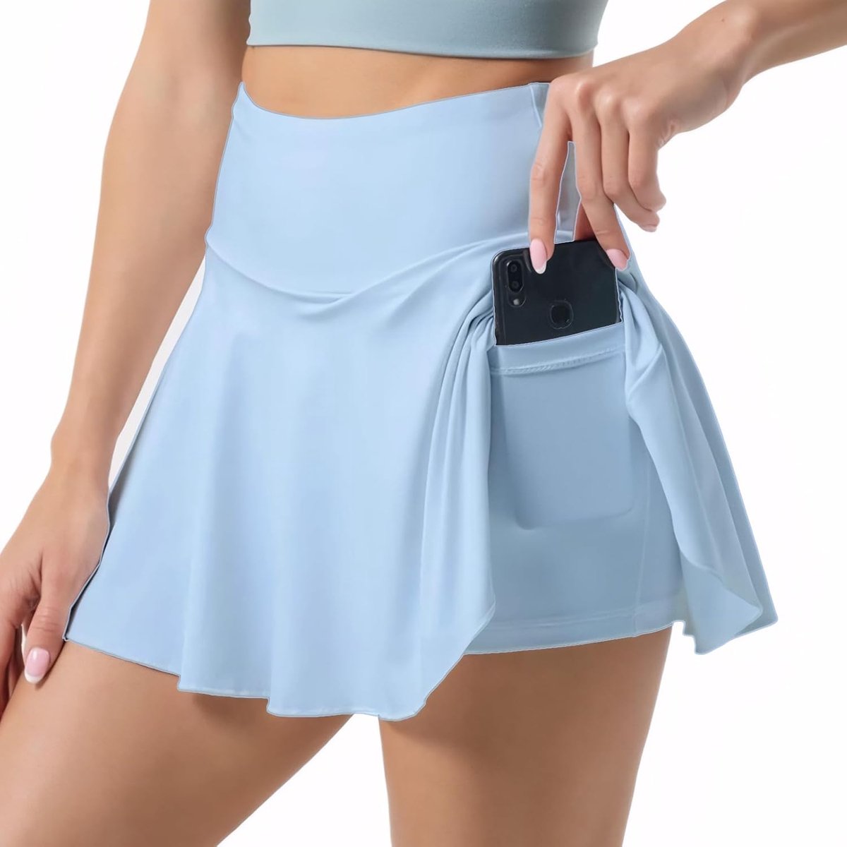 Tennisrok voor dames met shorts en zakken, sportrok, golf, 2-in-1, hoge taille, korte rok, elastisch, joggen, training, tennisrok, zomer, sport, mini-rok, hardlopen, casual