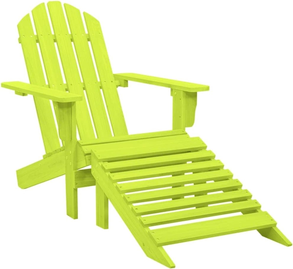 Adirondack Tuinstoel met voetensteun, massief hout, dennengroen