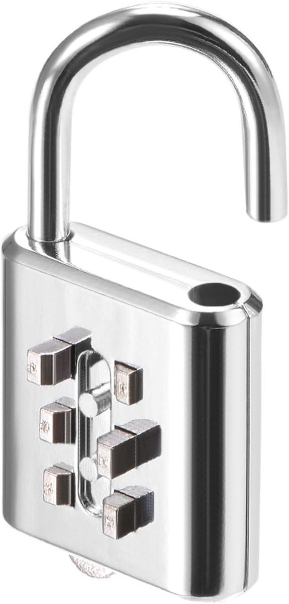 6 Digit Combinatieslot van Zinklegering - Veiligheidslot voor Binnen en Buiten, Geschikt voor Gym, Sportkluis en Meer (4mm, Zilver)
