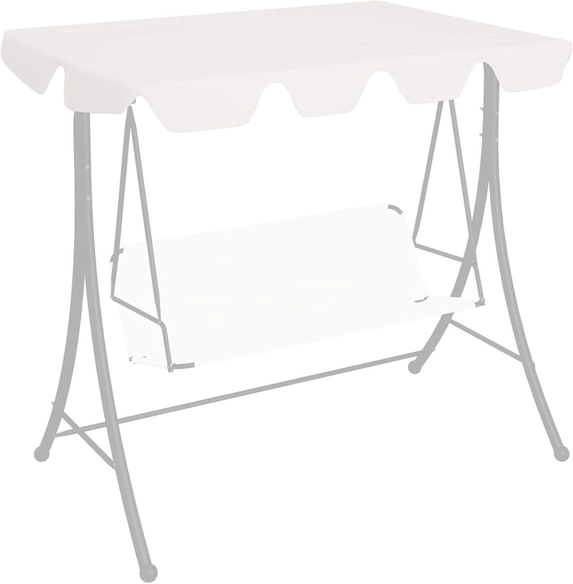 Vervangend dak voor tuinschommel, schommelbank, reserveovertrek, universeel zonnedak, dakzeil, plat dak, schommeldak voor tuinschommel, schommelbank, wit, 226 x 186 cm, 270 g/m²