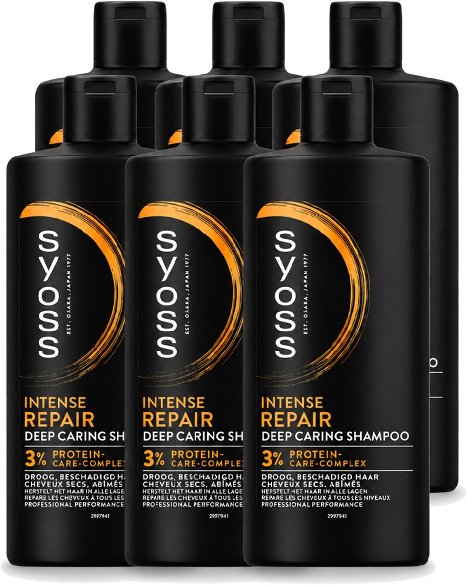 6 x SYOSS - Repair 440 ml - Shampoo - Herstellende Formule - 440ml - Voordeelverpakking - 6 stuks