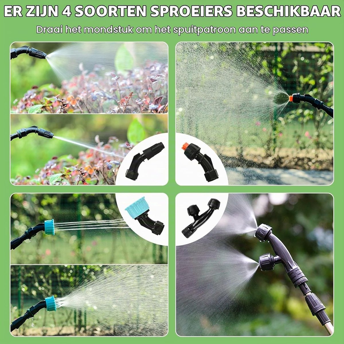 Elektrische Tuinspuiter 8 L voor Effectieve Besproeiing van Tuinen en Planten, Ideaal voor Tuinonderhoud en Bestrijding van Onkruid