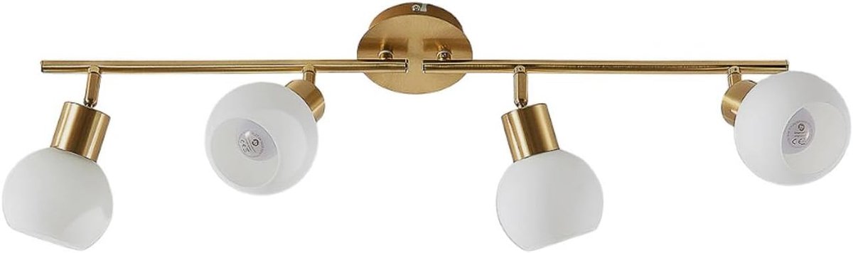 plafondlamp 'Elaina' in Messing uit overige metaal o.a. voor woon-/ eetkamer - plafonnière, plafondverlichting