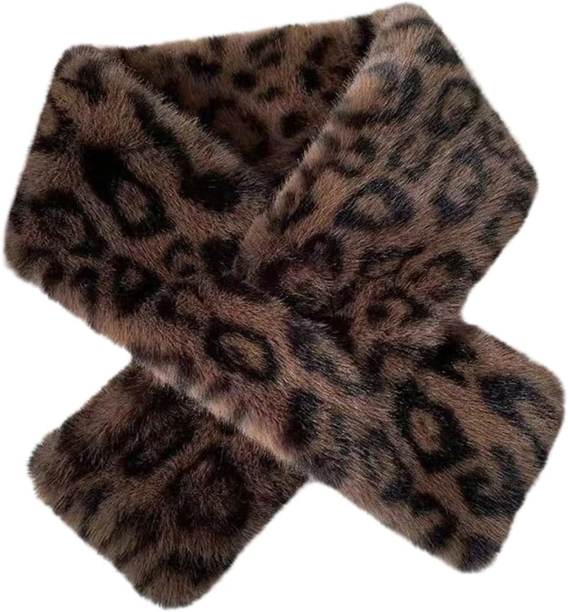 Kunstbont kraag dames sjaal winter nekwarmer warme halsdoek, modieuze pluche sjaal bontkraag kledingaccessoires voor outdoor camping fietsen