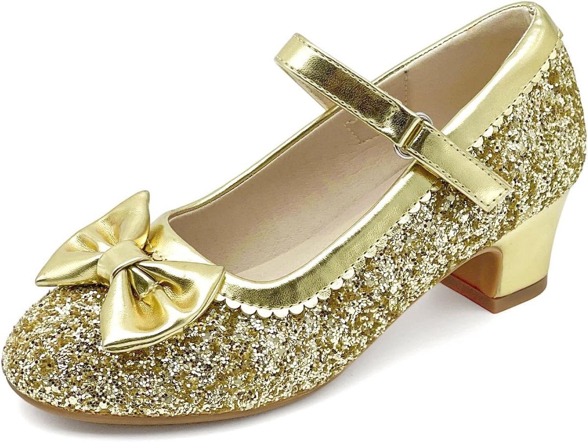 Schoenen voor meisjes, Mary Jane, schoenen met hak met pailletten, dansschoenen voor kinderen, voor feestjes, cosplay, verjaardag, ceremonie, bruiloft, glanzende schoenen