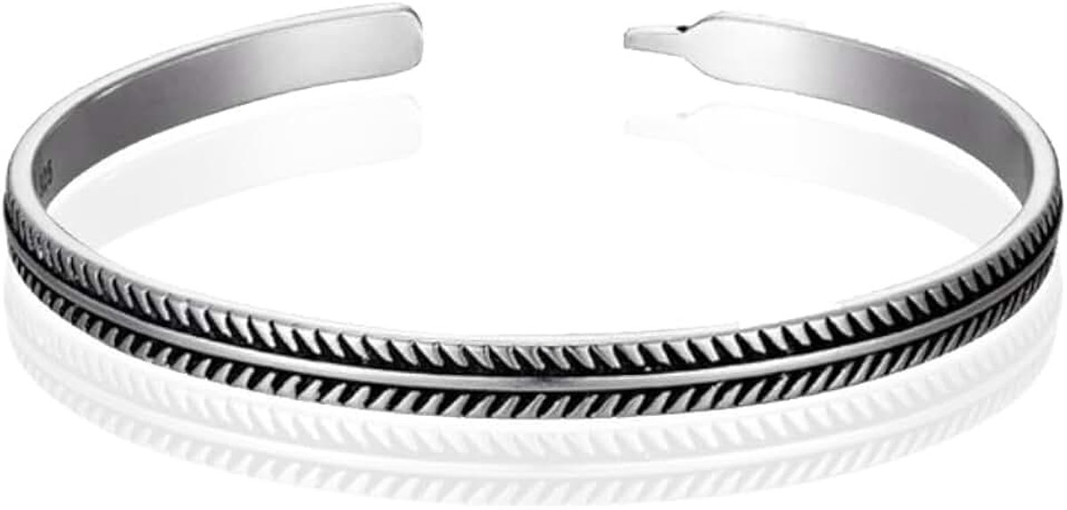 Manchetarmband - Tibetaans Zilver - Edgy