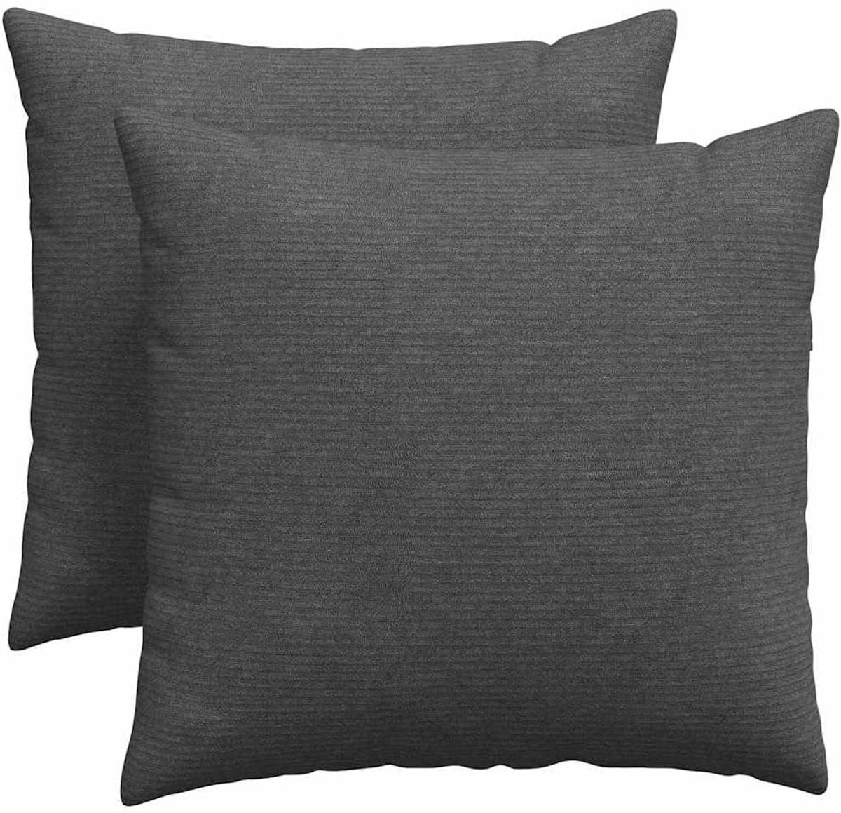 Bankkussen, 2 stuks, donkergrijs, 50 x 50 cm, corduroy met ritssluiting, moderne fluwelen textuur voor woonkamer, slaapkamer of lounge, afneembare hoezen van zacht corduroy