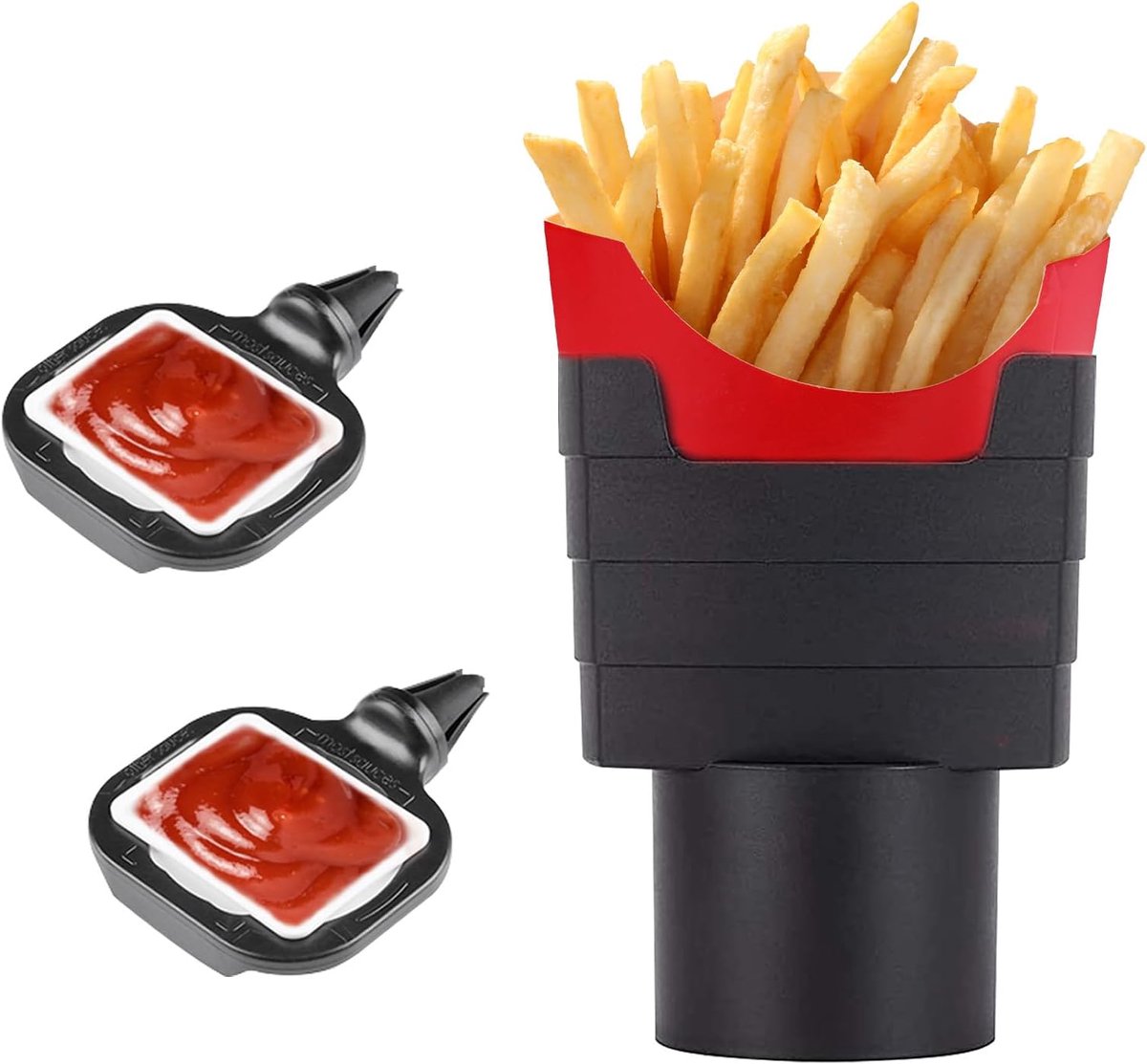 Bekerhouder auto saushouder met 2 saushouders auto sausbekerhouder saushouder auto friet houder voor auto friet saus snack